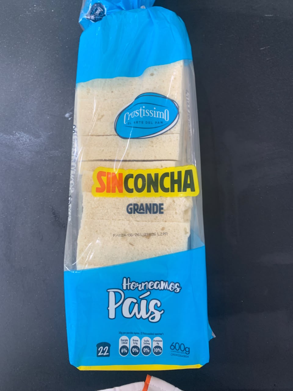 Pan de Sandw. Crustissimo S/Concha 600g